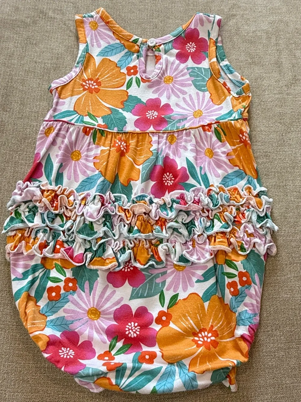 EUC - Little Sleepies Beachy Blooms Bubble Romper 6-12 Months